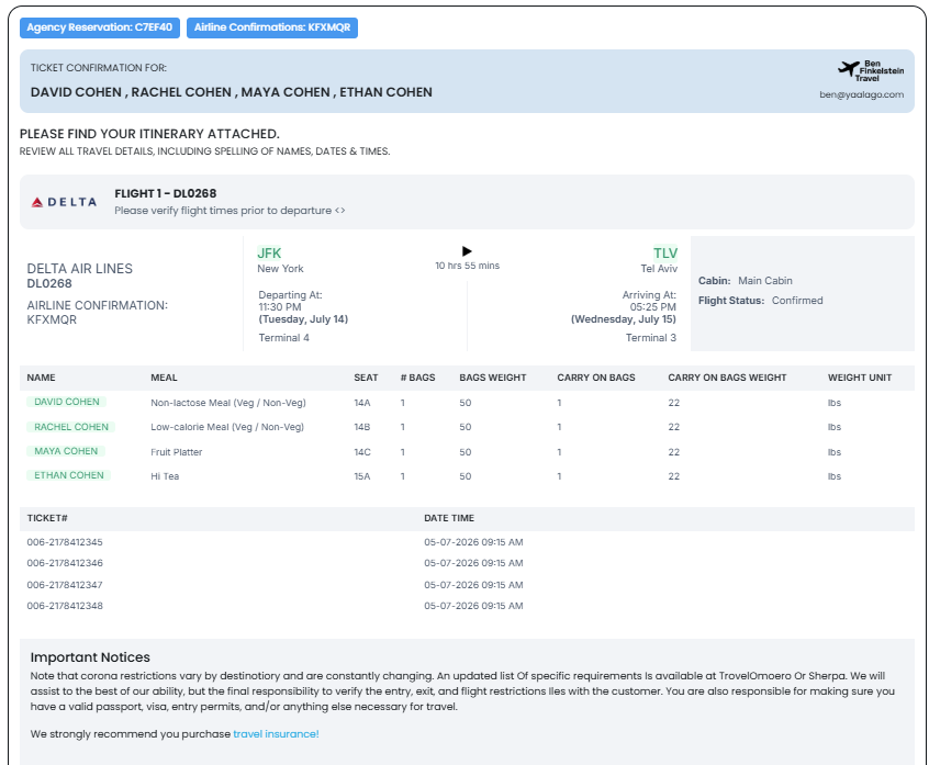 Branded confirmation after AI import